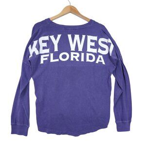 Key West Florida Spirit Jersey Shirt Womens M Purple Long Sleeve Casual Vacation